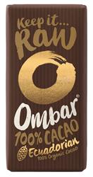Baton de cacao Ombar Organic, vegan 100% întunecat, 35 g (comandați unică sau 10 pentru exterior)