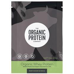 Pudră de proteine ​​din zer organic de cacao crudă și maca 25 g (comandați unică sau 10 pentru exterior)