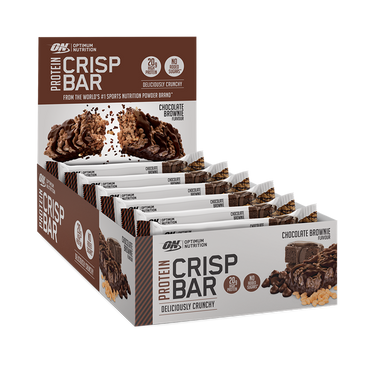 Barra crocante de proteína Optimum Nutrition 10x65g / brownie de chocolate
