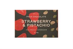 Jordbær og pistacie 60% kakao 45g (bestilles i single eller 12 for detail ydre)