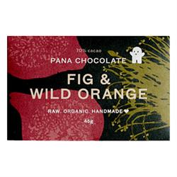 Fichi e arancia selvatica 70% cacao 45 g (ordinare in pezzi singoli o 12 per la confezione esterna al dettaglio)