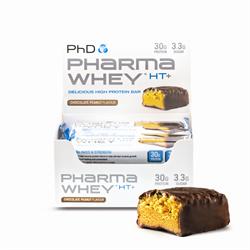 Barra Pharma Whey HT+ - Cacahuete y chocolate 75 g (pida 12 para el exterior minorista)