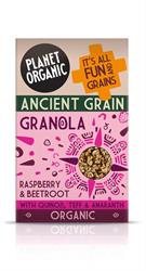 Planet Organic Ancient Grain Granola Framboise & Betterave (commander en simple ou 5 pour le commerce extérieur)