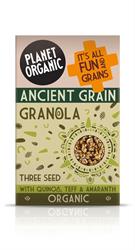 Planet Organic Ancient Grain Granola Three Seed (bestil i singler eller 5 for bytte ydre)