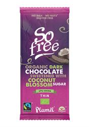 Chocolat noir So Free sucré au sucre de fleur de coco 80 g (commander en simple ou 12 pour l'extérieur au détail)