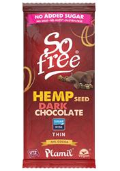 So Free No Added Sugar Hemp Dark Thin Chocolate 70g (order in singles or 12 for retail outer)