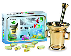 BIOmega-3 Kids Fish Oil 1000mg 80 kapsler (bestill i single eller 4 for bytte ytre)