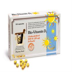 Bio-Vitamina D3 (colecalciferol) - 20 mcg - 800 UI - 80 capsule (comandați unică sau 5 pentru comerț exterior)