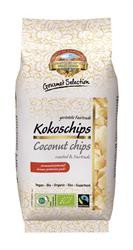 Chips de noix de coco rôties F/T biologiques. Végétalien. (commander en simple ou 12 pour le commerce extérieur)