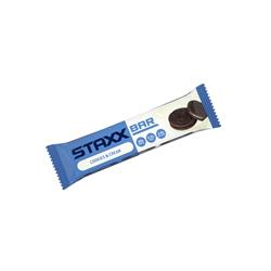 20% de descuento en barra alta en proteínas Staxx Cookies & Cream de 60 g (pida 12 para el exterior minorista)