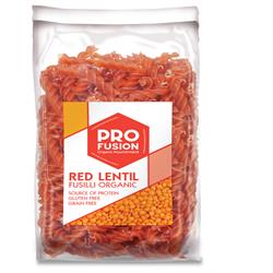 Fusilli de lentejas rojas orgánicos sin gluten - Sin cereales 300 g (pedir por separado o 12 para el comercio exterior)