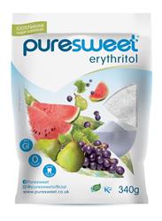 Puresweet Pure 100% 天然エリスリトール 340g (単品​​または外箱の場合は 8 個でご注文ください)