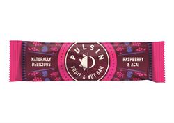 Pulsin Raspberry & Acai Fruit & Nut Bar 35g (bestill 18 for detaljhandel ytre)