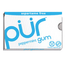 PUR Gum Pebermynte Blisterpakke 9 stykker (bestil i multipla af 4 eller 12 for detail ydre)