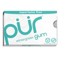 Pachet blister de gumă PUR Wintergreen 9 bucăți (comandați în multipli de 4 sau 12 pentru exterior)