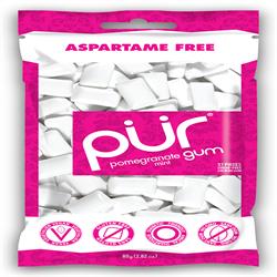 PUR Gum Pomegranate & Mint Bag 77g 55 pieces (order in singles or 12 for retail outer)