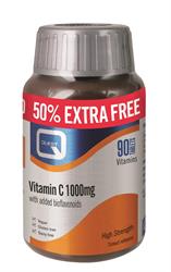 Vitamin C 1000mg 60+30 tabletter Extra Fill (bestill i single eller 6 for detaljhandel ytre)