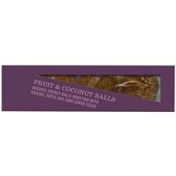 Økologiske Raw Fruity Coconut Energy Balls 3 Pack (bestill i single eller 8 for bytte ytre)