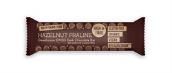 A Swiss chocolate coated bar - Hazelnut Praline flavour. (order in multiples of 5 or 15 for retail outer)