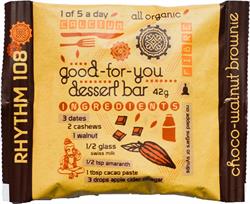 Organic, Gluten Free Good-For-You Dessert Bar, Choco Walnut (order in multiples of 6 or 12 for retail outer)
