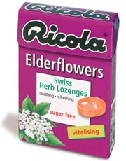Tabletki do ssania z kwiatem czarnego bzu, bez cukru, 45 g (zamawiane pojedynczo lub 20 sztuk w przypadku sprzedaży detalicznej)