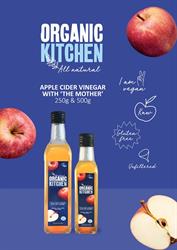 โปสเตอร์น้ำส้มสายชูหมักจากแอปเปิ้ลในครัวออร์แกนิกขนาด A2