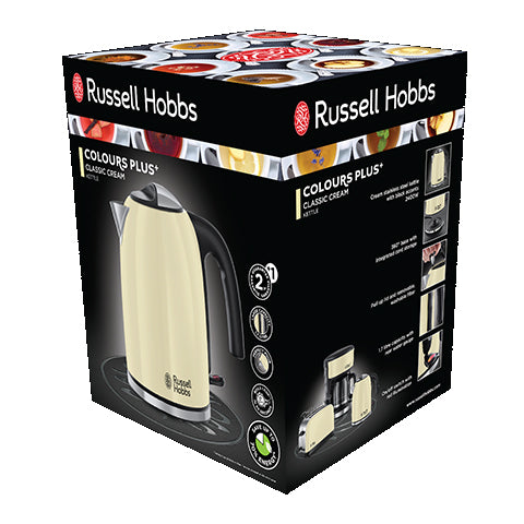 Bouilloire Russell Hobbs | 1,7l | 360* socle | couleurs+ | crème