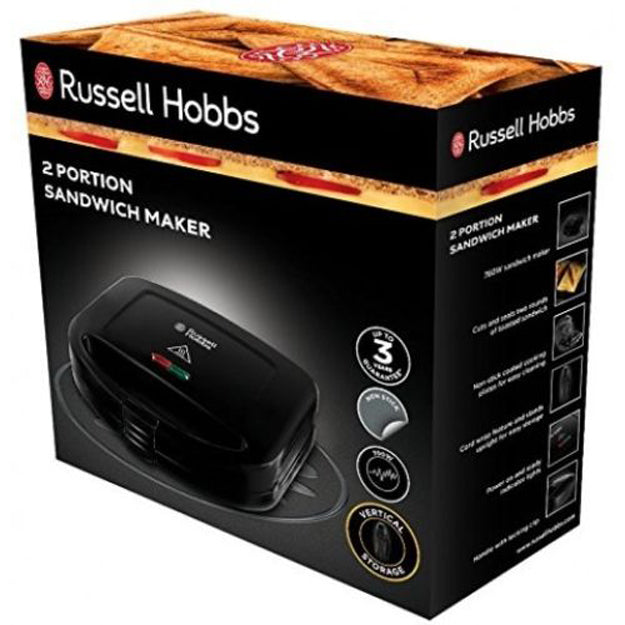 Toster do kanapek Russell Hobbs| 2 plasterki | łatwe czyszczenie| czarny połysk