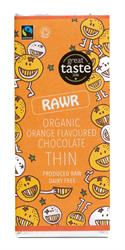 Barra FINA de chocolate orgánico con sabor a naranja de comercio justo 30 g (pedir por unidad o 20 para el exterior minorista)