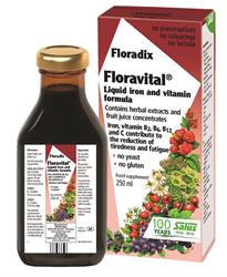 Floravital Gær & glutenfri flydende jernformel 250ml (bestil i singler eller 16 for bytte ydre)