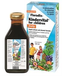 New Improved Kindervital for Children Fruity Formula 250ml (bestil i singler eller 16 for bytte ydre)