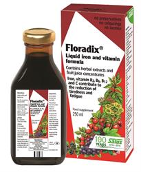 Fórmula de hierro líquido Floradix 250 ml (pedir por separado o 16 para el comercio exterior)