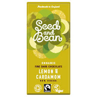 Dark Chocolate with Lemon & Cardamom Bar 85g (order in singles or 8 for trade outer)