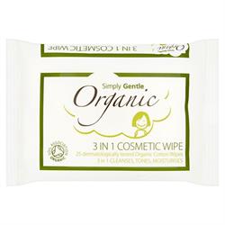 3 in 1 Cosmetic Wipe x 25 Wipes (order in singles or 12 for trade outer)