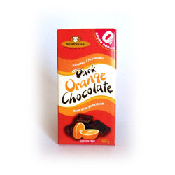 Barre de chocolat noir à l'orange sans sucre ajouté (commander en simple ou 12 pour le commerce extérieur)