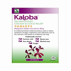 Kaloba Pelargonium Hoste- og forkølelsestabletter 30s (bestilles i singler eller 10 for bytte ydre)