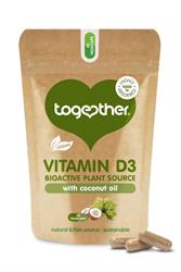 Together Health ויטמין D3 טבעוני תוסף מזון - 30 כמוסות (להזמין ביחידים או 6 עבור קמעונאות חיצונית)