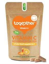 Vitamine C WholeVit avec bioflavonoïdes - 30 gélules (commander en simple ou 6 pour l'extérieur au détail)