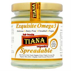Mantequilla para untar con omega 3 exquisita orgánica de comercio justo TIANA 150 g (pedir por separado o 12 para el comercio exterior)