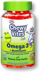 Chewy Vites Kids אומגה 3 ומולטי ויטמין 30