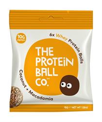 Bolas de proteína de suero de coco y macadamia 45 g (pida 10 para el exterior minorista)