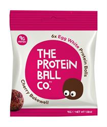Bolas de proteína de clara de huevo - Bolas de proteína Cherry Bakewell x 45 g (pida 10 para el exterior minorista)