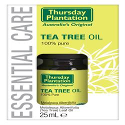 Aceite puro de árbol de té 25 ml (pedir en unidades individuales o 12 para exterior comercial)