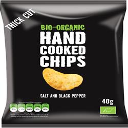 Organic Handcooked Salt & Pepper Crisps 40g (order in singles or 15 for trade outer)