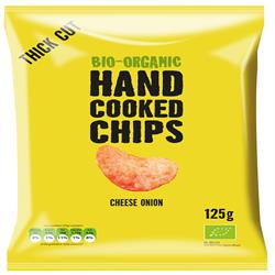 Organic Handcooked Crisps Cheese & Onion 125g (order in singles or 10 for trade outer)