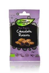 Pack de collations 28 g de raisins secs au chocolat cru bio (commandez-en 12 pour le commerce extérieur)