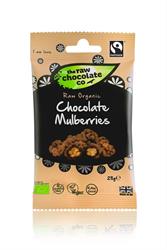 Organic Raw Chocolate Mulberries 28g Snack Pack (order 12 for trade outer)