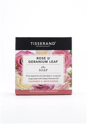 Jabón Tisserand de rosas y hojas de geranio 100g