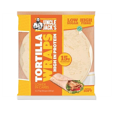 Uncle Jacks High Protein Tortilla Wraps, 14x(4x70)g