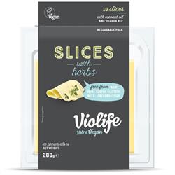 Violife Slices with Herbs 200gr (10 ชิ้น) (สั่งเป็นชิ้นเดี่ยวหรือ 12 ชิ้นสำหรับการขายปลีกด้านนอก)